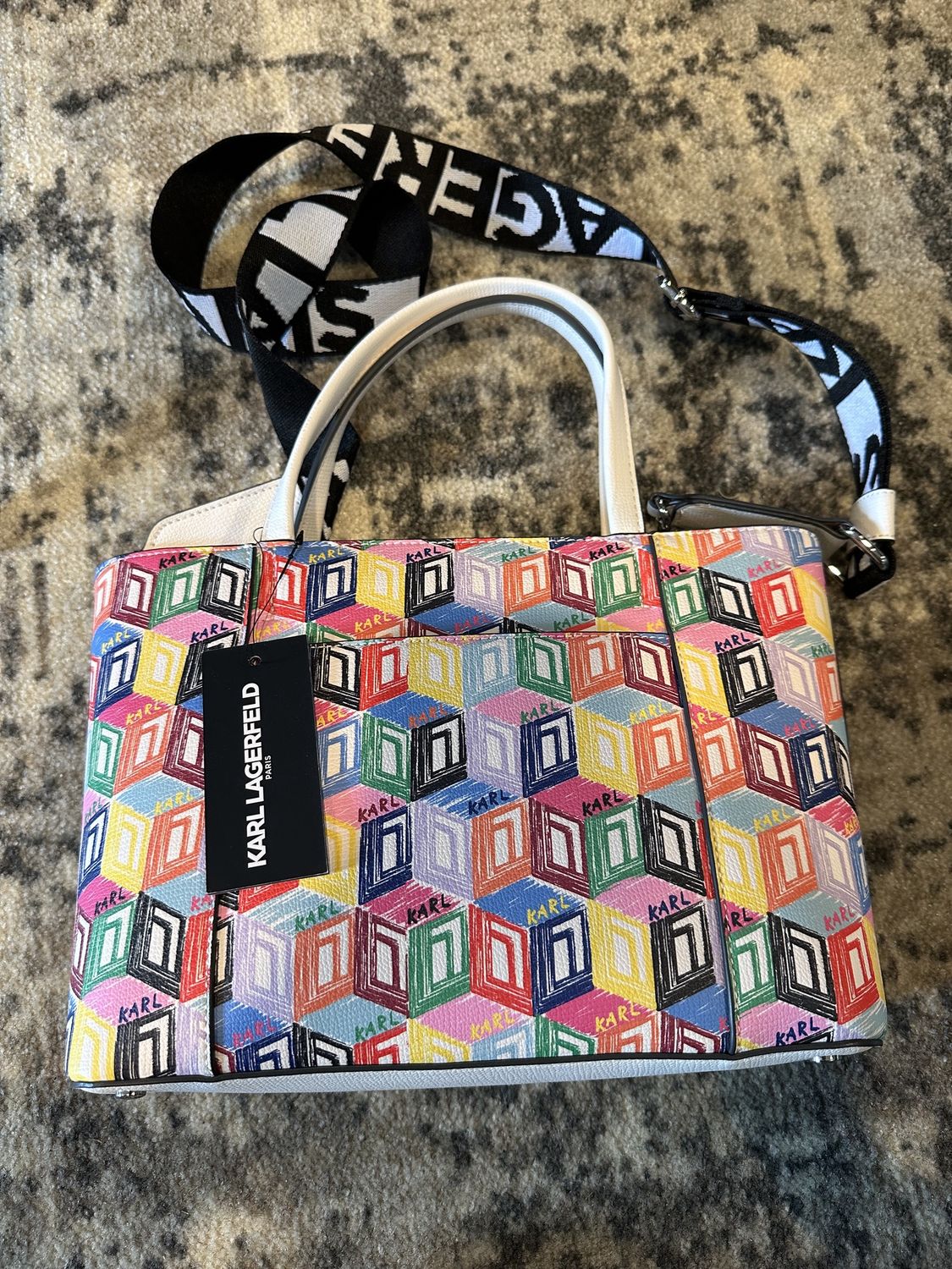 Colored Box Shoulder Tote