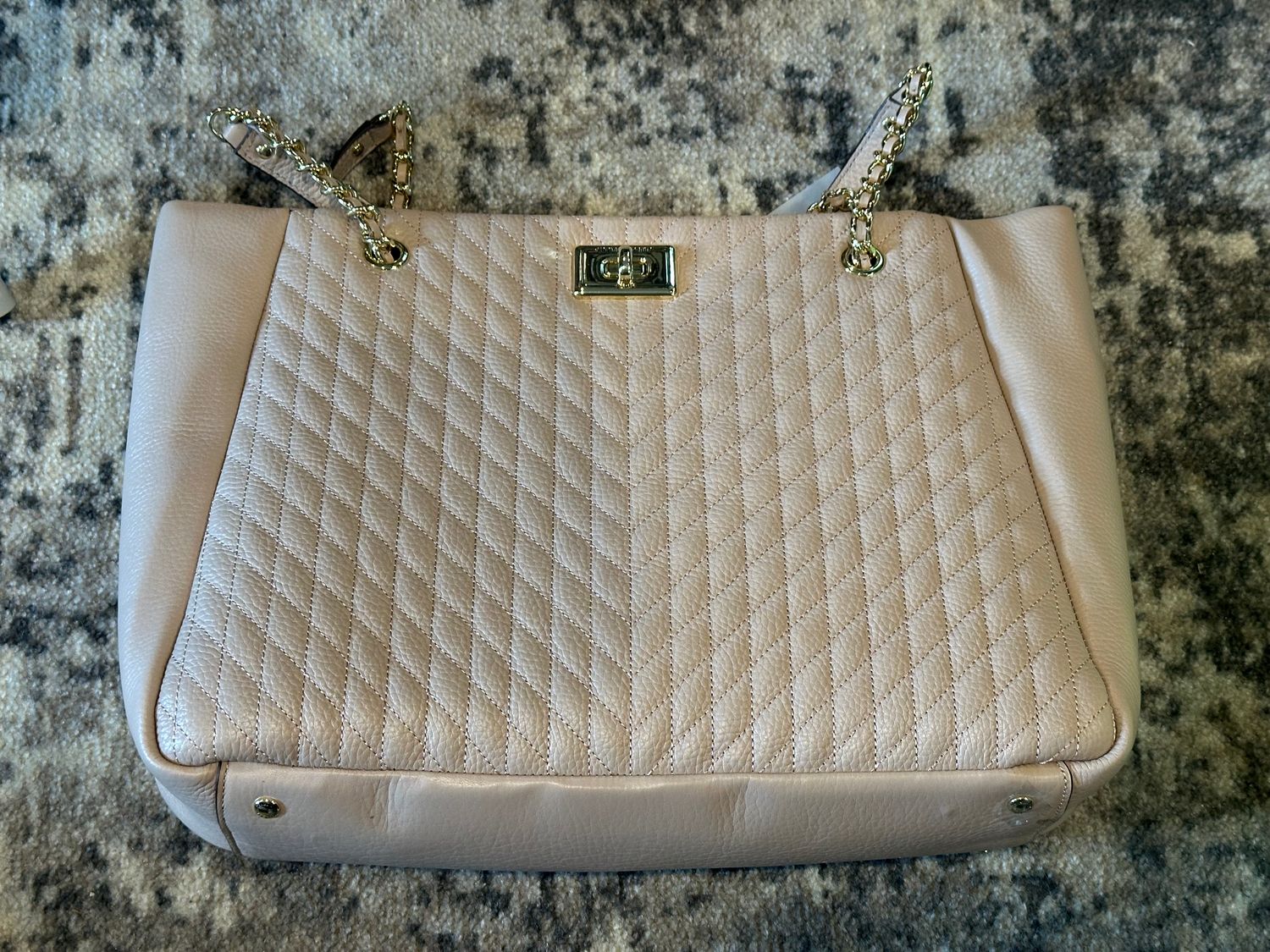Large Tan Leather Shoulder Tote