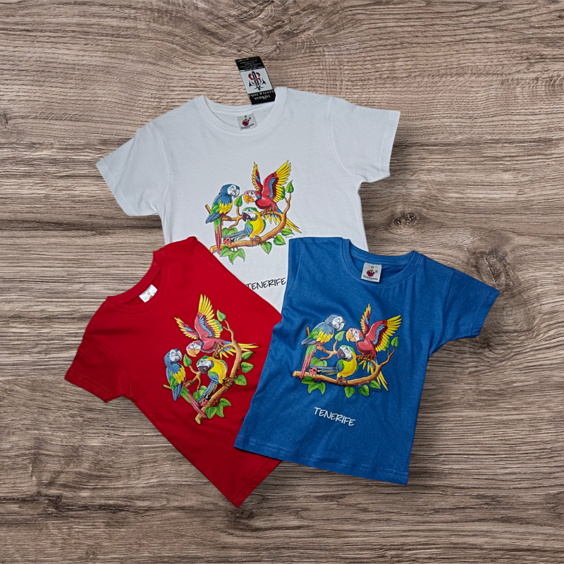 Camiseta infantil loros Tenerife