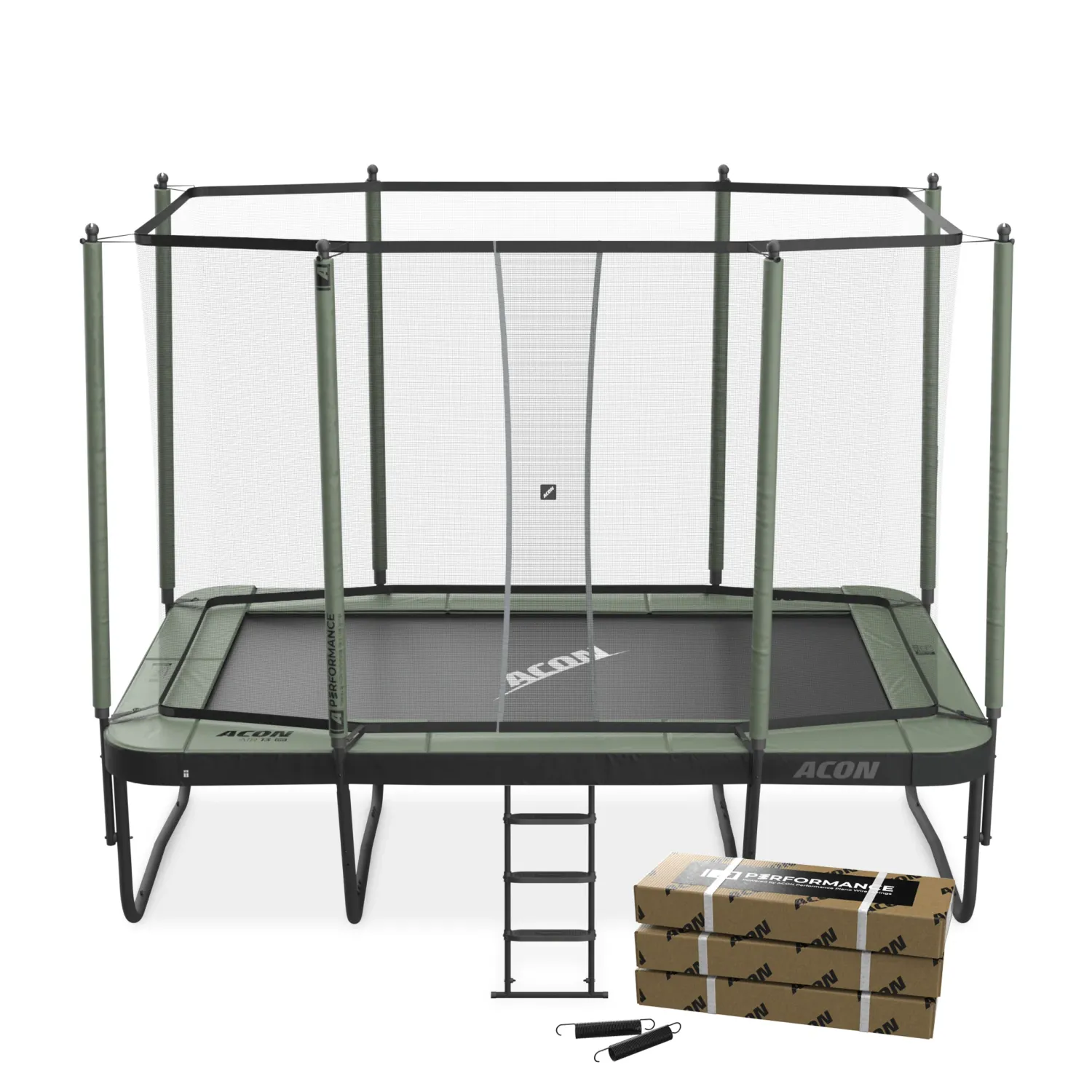 ACON Air Rectangular Sport HD with Net and Ladder, Size: 13, Spring Option: Performance