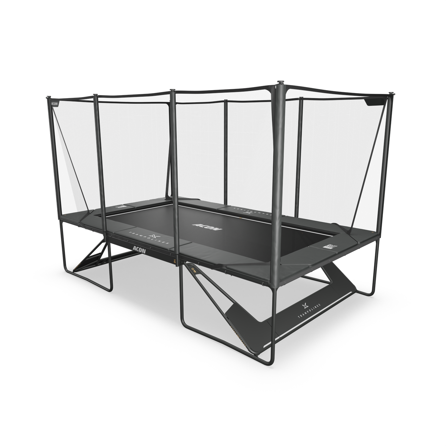 ACON X 17 Rectangular with Net, Ladder, 4 Anchors - Black