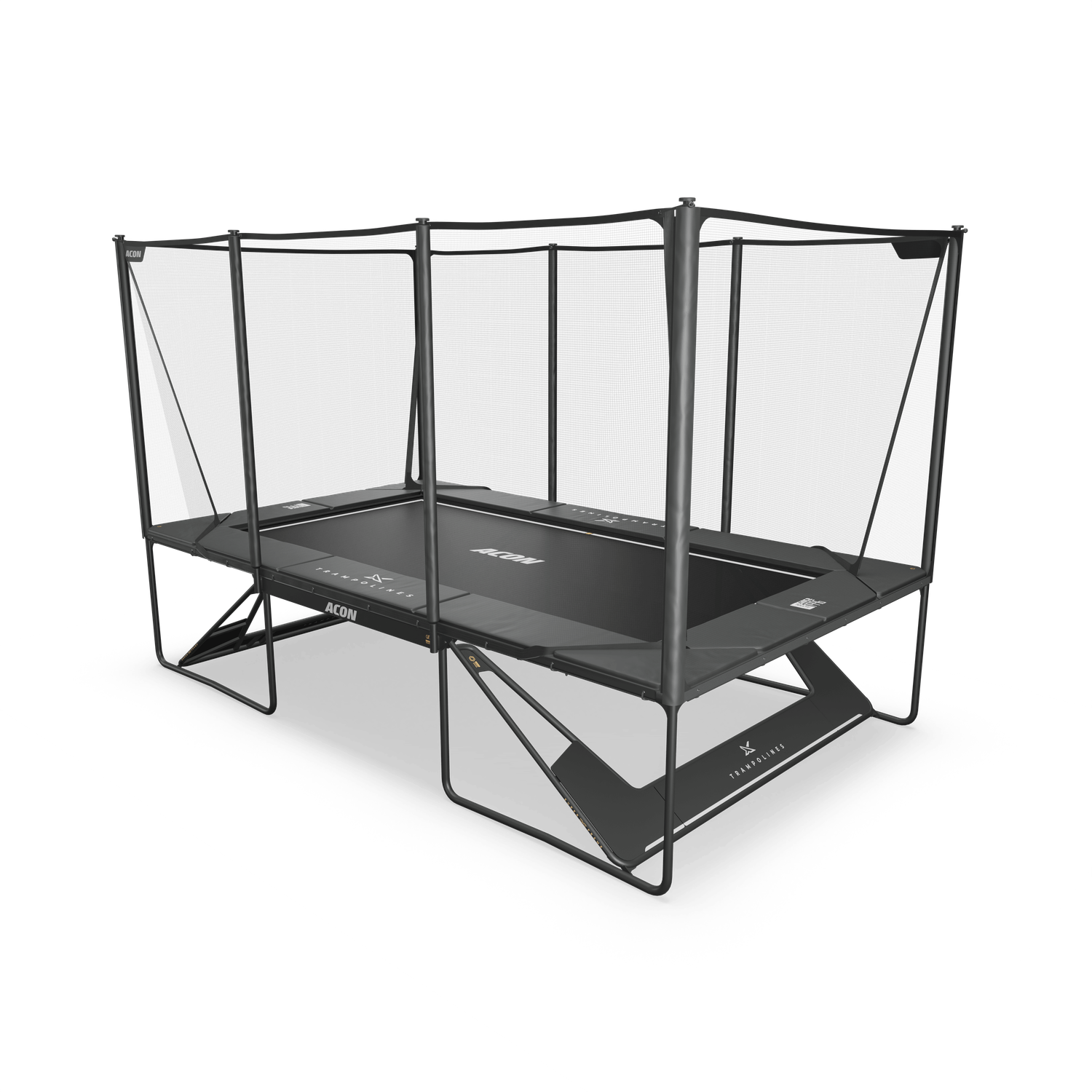 ACON X 17ft Rectangular Trampoline with Enclosure, Color: Black