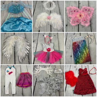 Special outfits, unicorns, costumes, angel wings