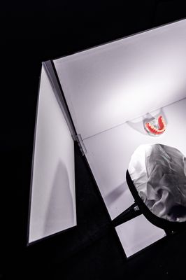 Studio with back drop reflectors