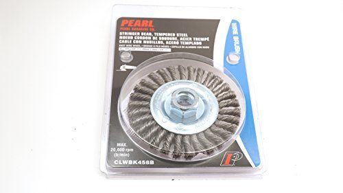 Pearl Abrasive 4″ Stringer Bead Twist Knot Wheel with Tempered Wire CLWBK458B