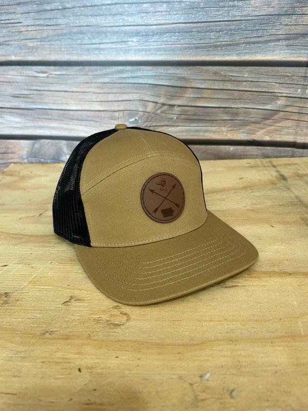 Brown/Black Camper Leather Patch Hat