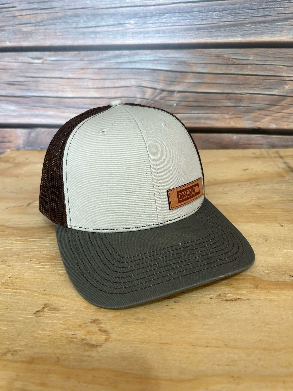 Cream/Brown Deer Logo Patch Hat