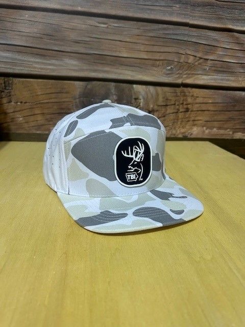 TBI Camo Hat with Rubber Patch - White