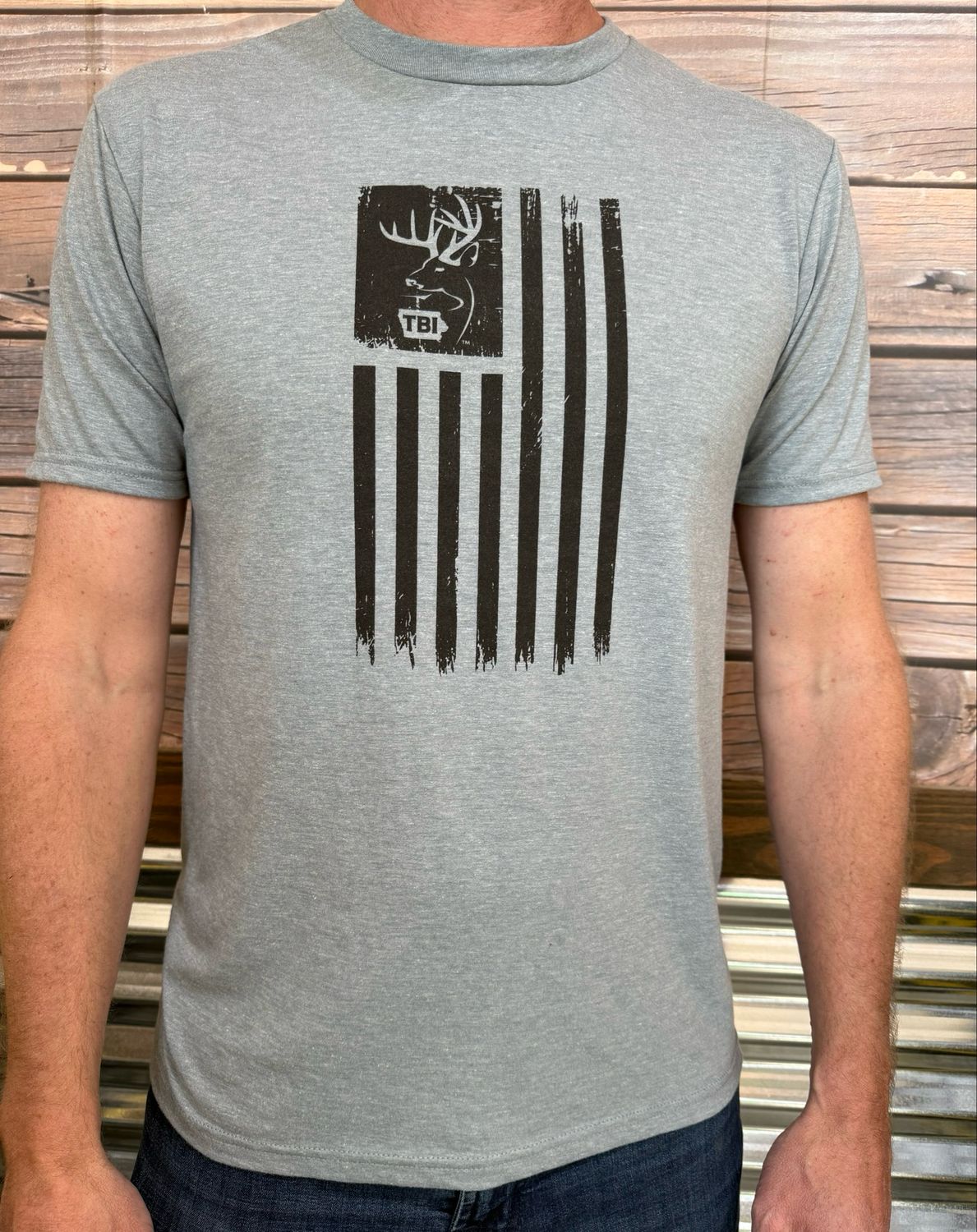 TBI Flag Shirt - Grey / Black