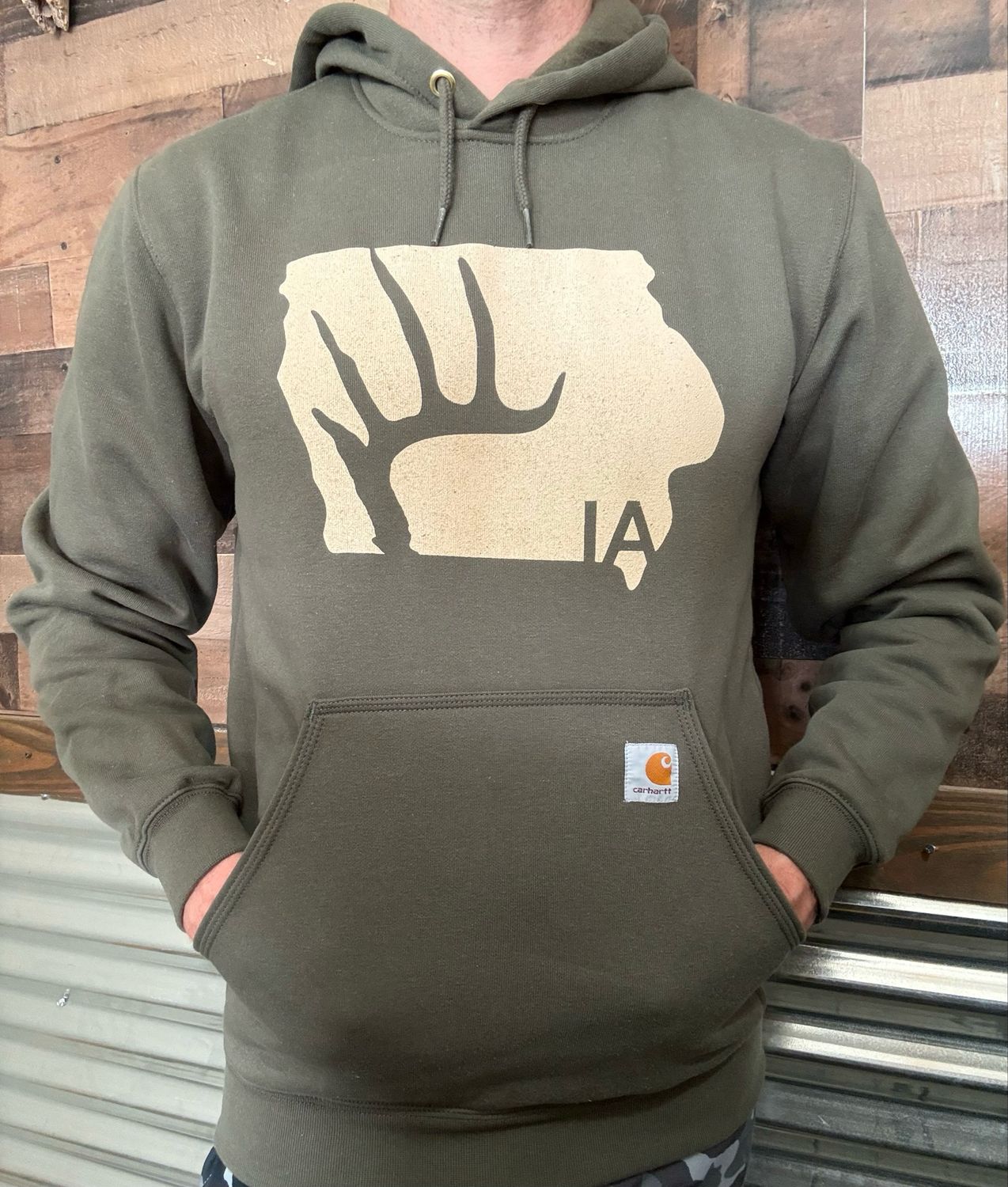 TBI Carhartt Antler Hoodie - Military Green