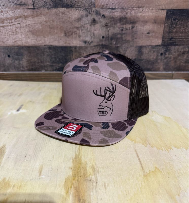 TBI 7 Panel Hat - Brown Camo