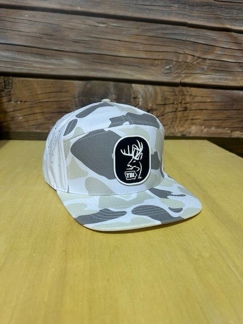 TBI Camo Hat with Rubber Patch - White