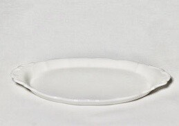 Whiteware Oval Eared Dish 10&quot;