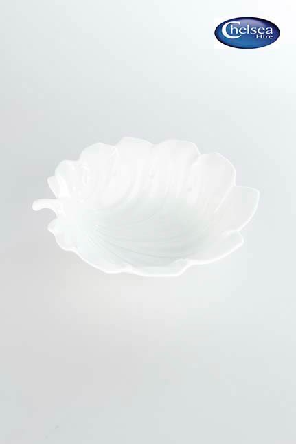 Whiteware Leaf Dish 4&quot;