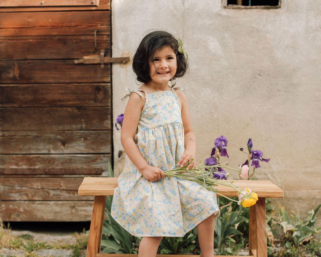 Appoline dress in Liberty of London - Adjustable shoulder ties (2 to 8 years)