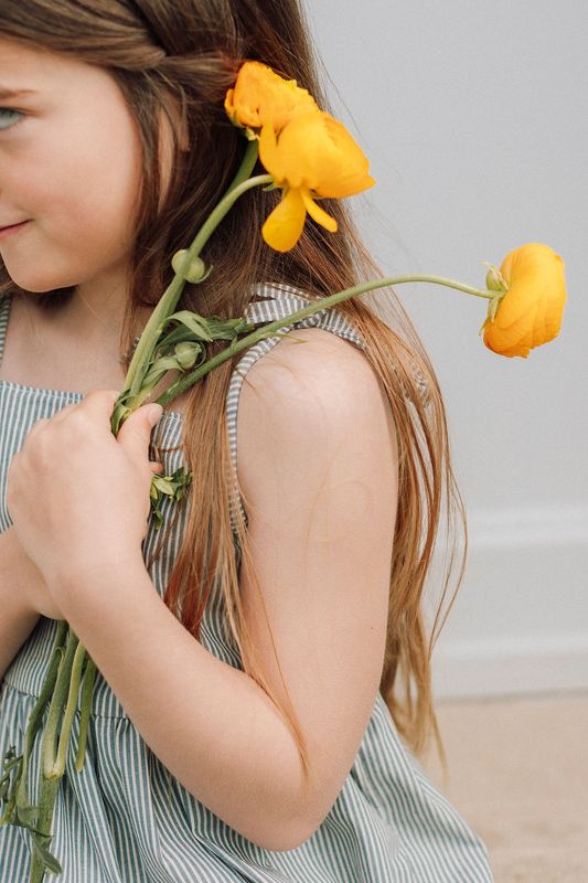 Clémence dress in Liberty of London - Adjustable shoulder ties (2 to 8 years)