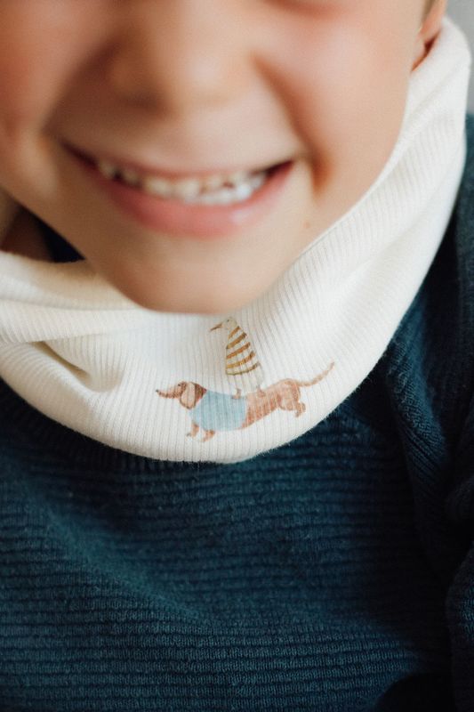 Baby snood in organic cotton fleece