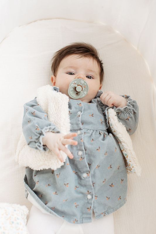 🐑 Baby Vest in 100% Organic Cotton Faux Shearling