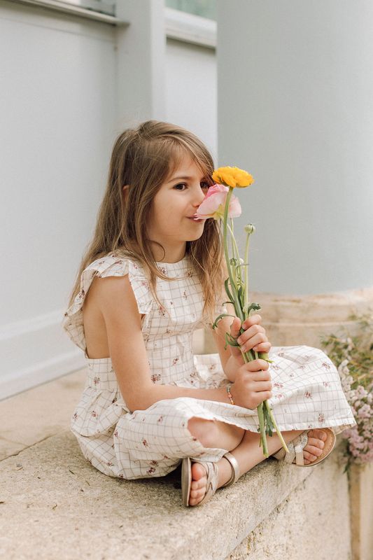 Juliette Dress in Organic Cotton - Lightness and Elegance for Little Girls