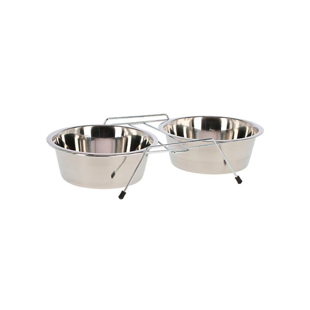 Comedero doble inox 24cm