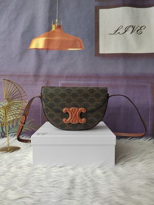 Celine bag CEI10 – Triomphe Leather Crossbody Bag with Magnetic Clasp