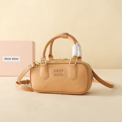 Miu miu bag MII02 – Small Leather Bowling Bag with Top Handles