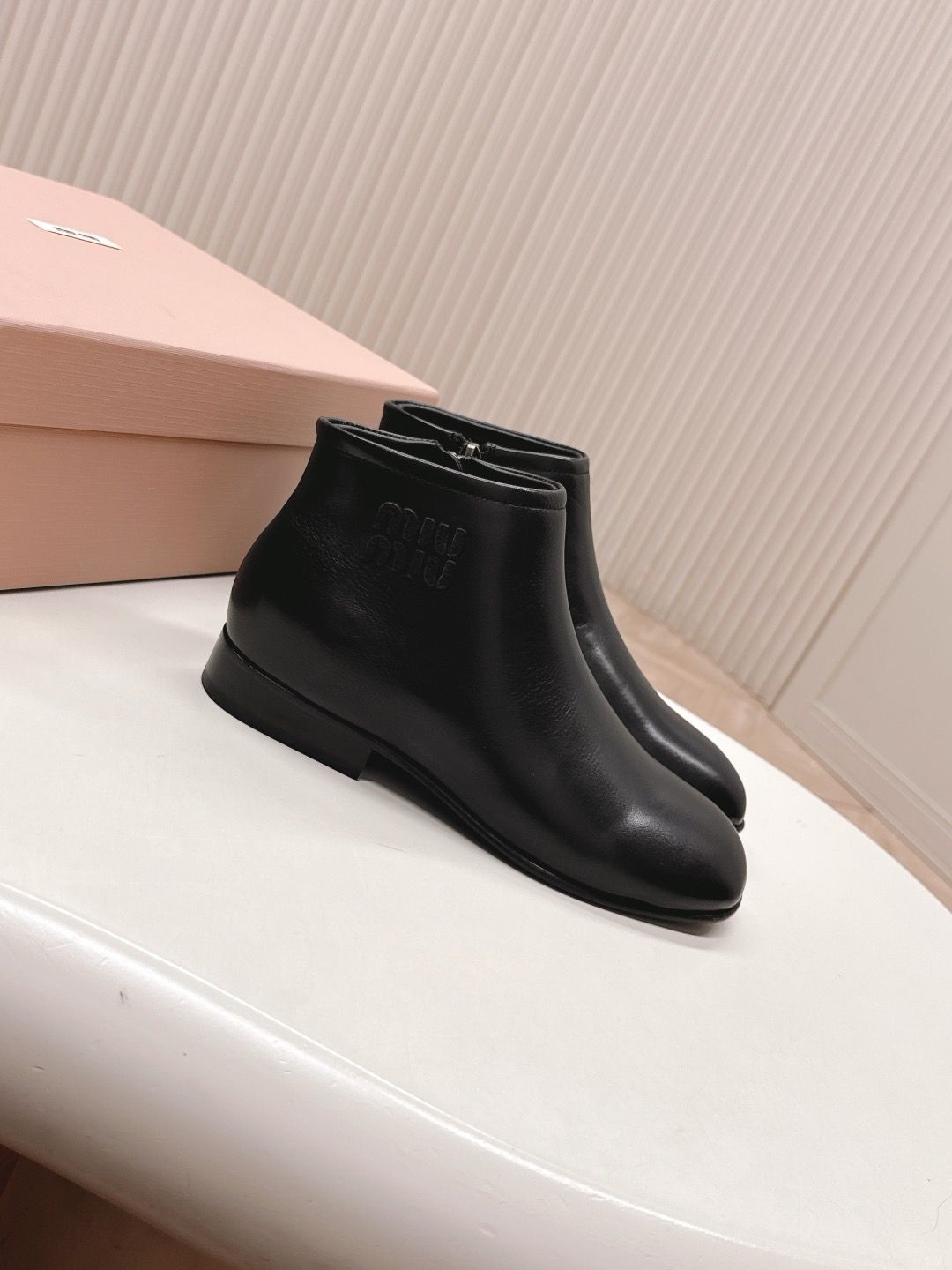 Miu Miu Short Boots MAII07 — Leather Martin Ankle Boots