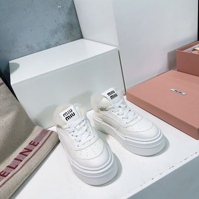 Miu Miu Shoes MAII06 — Shearling Vintage Casual Platform Sneakers
