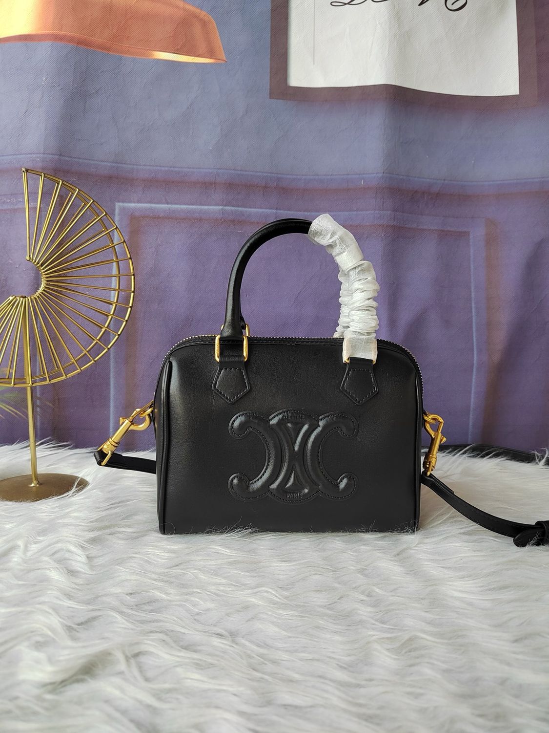 Celine Bag CEI19 — Triomphe Boston Crossbody Bag Handbag