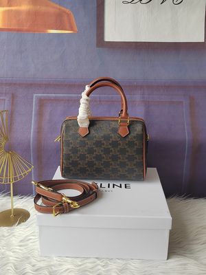 Celine Bag CEI20 — Triomphe Boston Handbag with Shoulder Strap