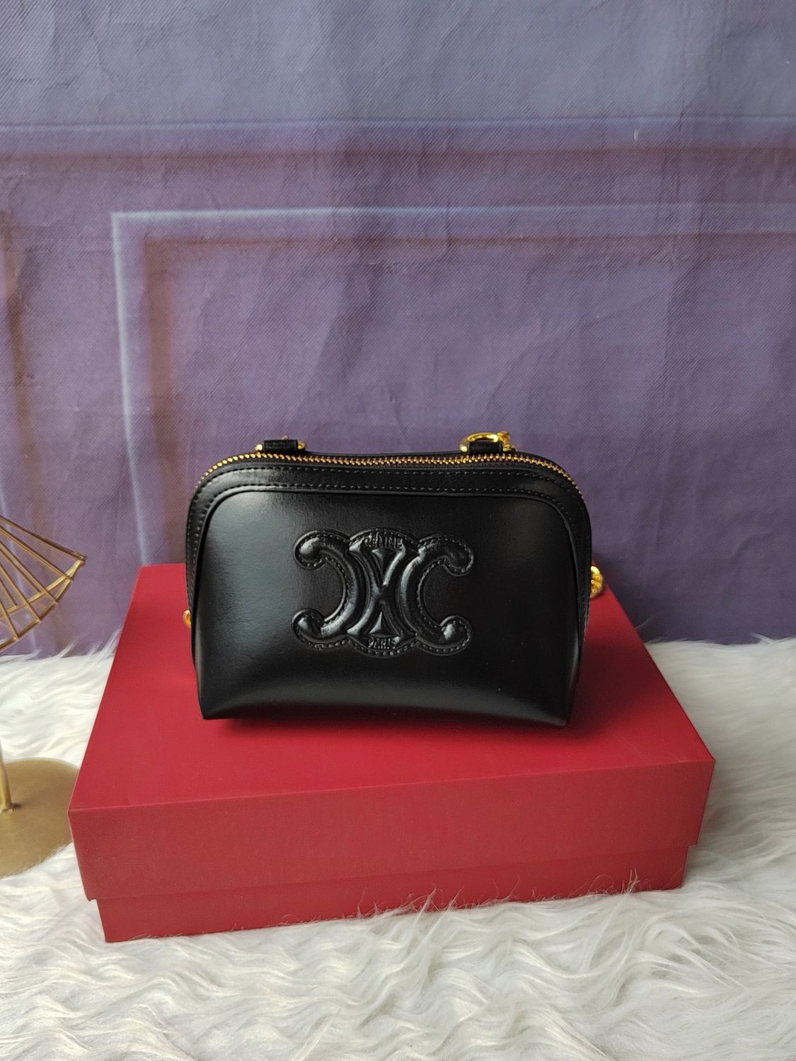 Celine Bag CEI21 — Mini Triomphe Vanity Shoulder Bag