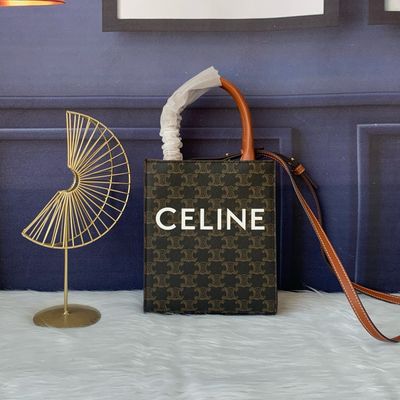 Celine Bag CEJ03 — Triomphe Leather Vertical Cabas Mini Tote