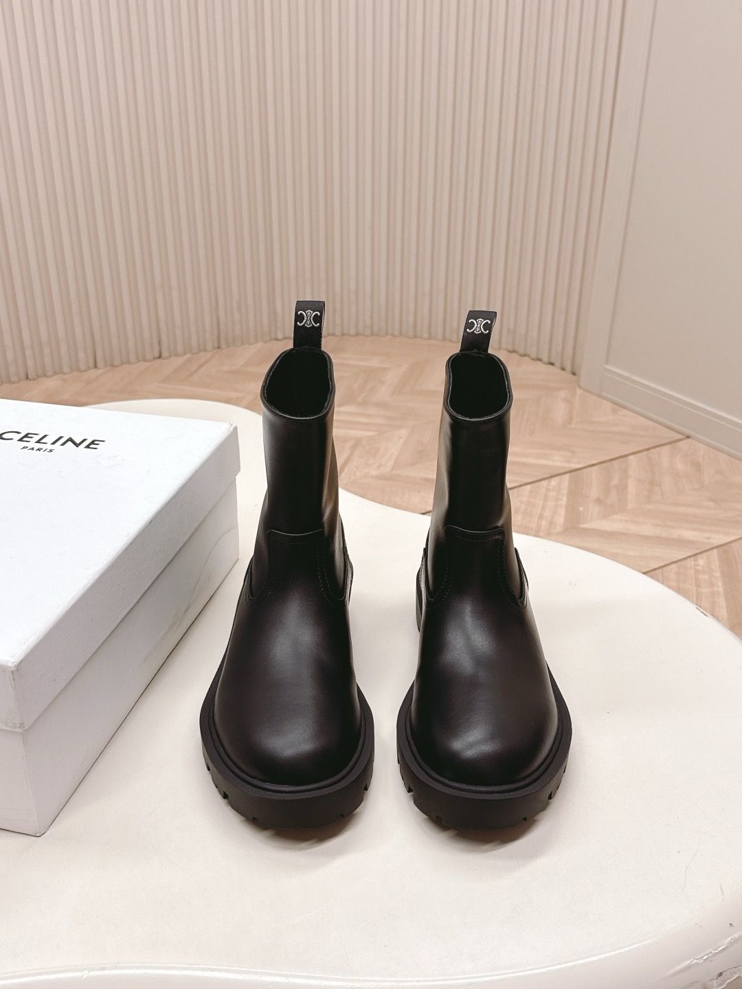 Celine Boots CELJ03 — Triomphe Leather Short Boots