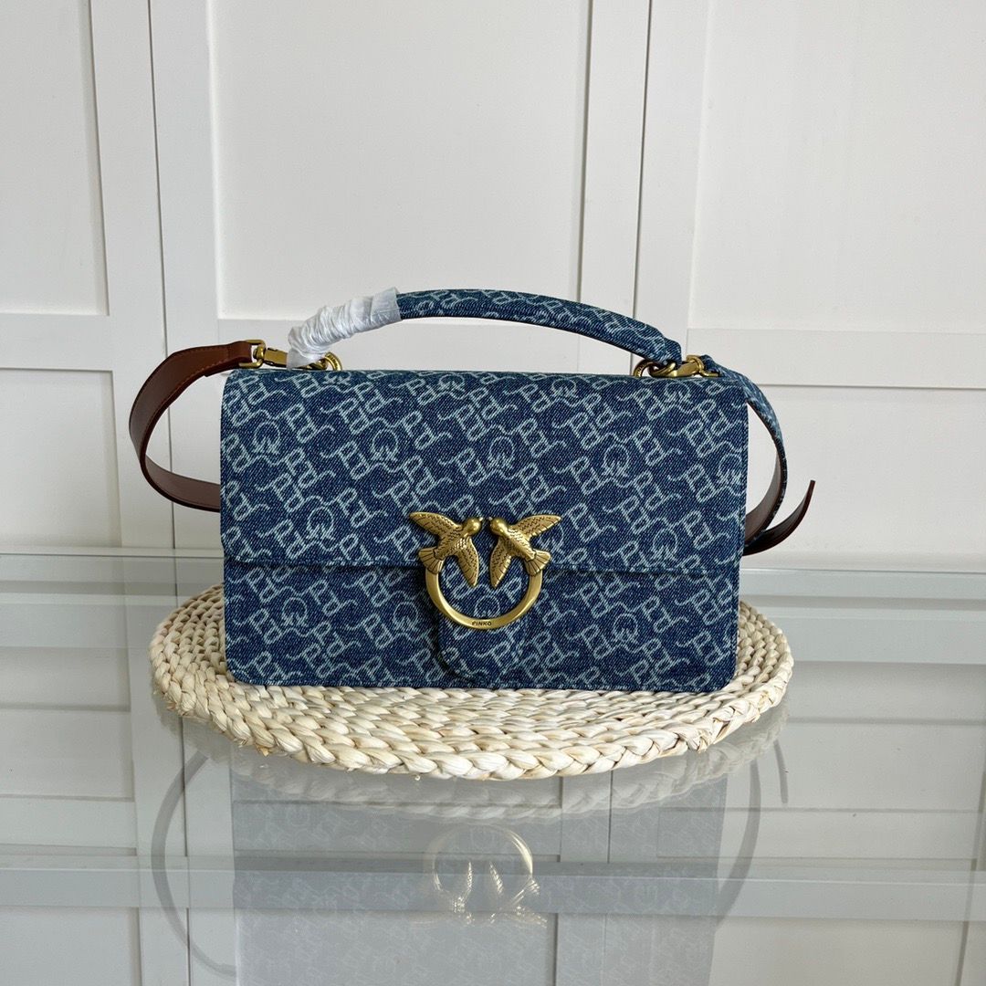Pinko love denim monogram bag PIA02