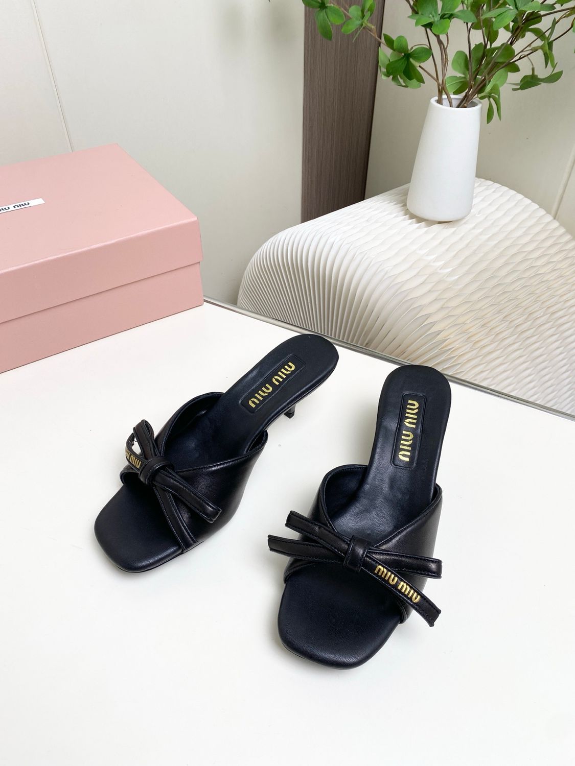 Miu miu bow detail open toe women sandals MAJC02
