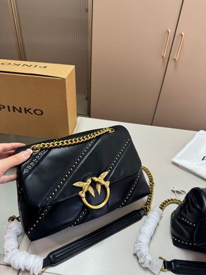 Pinko studded leather women shoulder bag PIC15