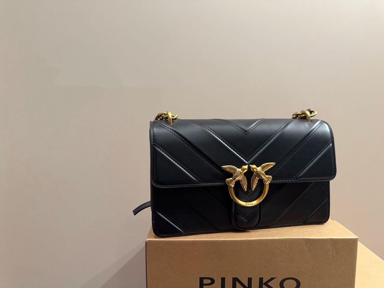 Pinko love chevron quilted leather women shoulder bag PIC19