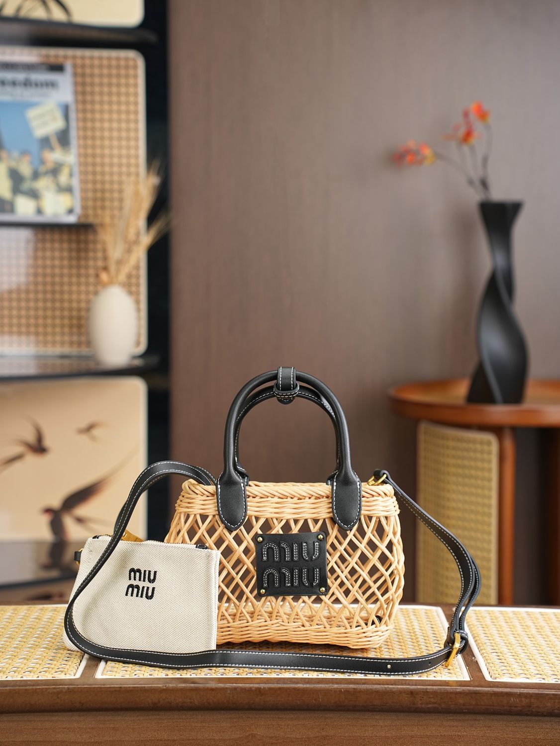 Miu miu woven basket women bag handbag MJD02