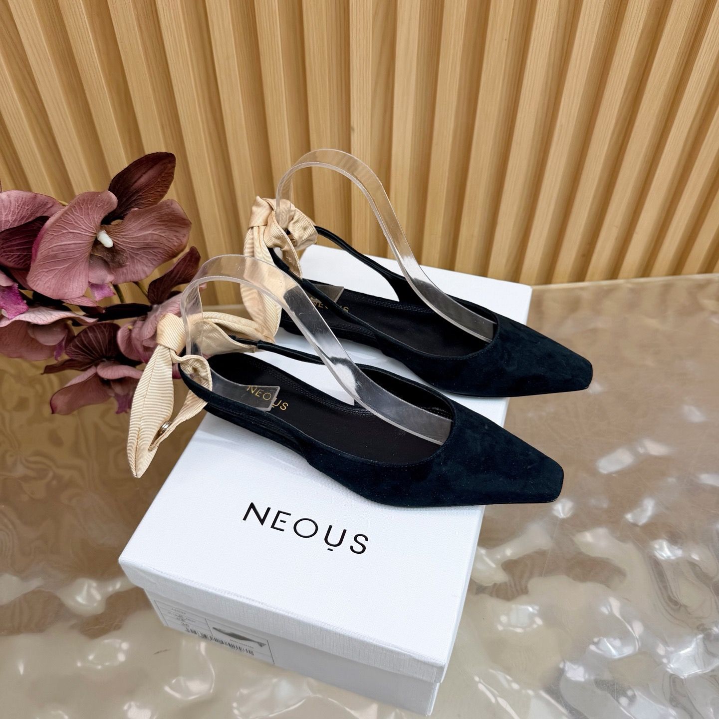Neous bow embellished women leather slingback sandals NODE01