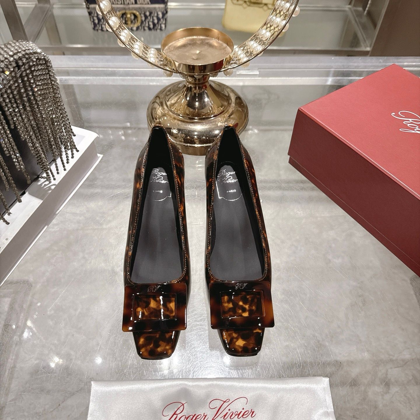 Roger Vivier Belle Vivier 45 Leopard Print Ballet Flats ROBH16
