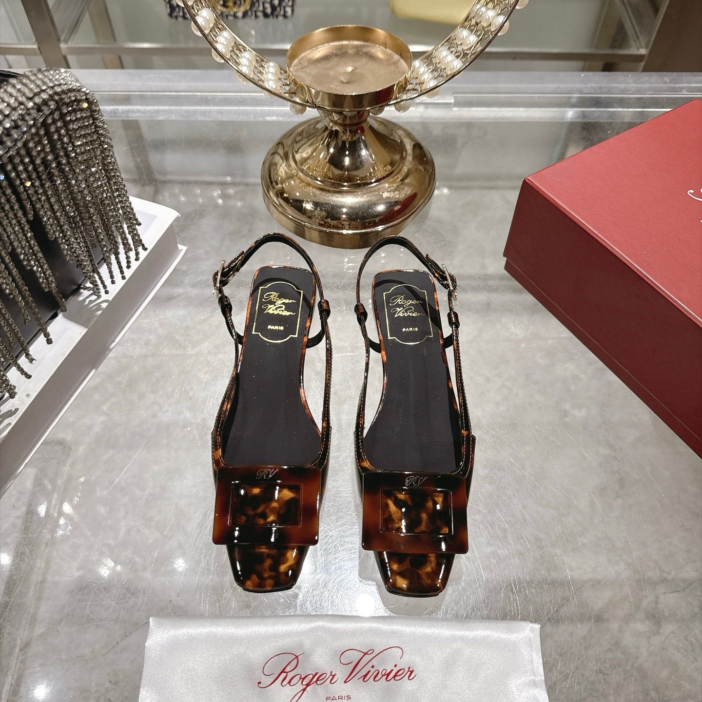 Roger Vivier Belle Vivier 25 Leopard-Print Slingback Sandals ROBH17