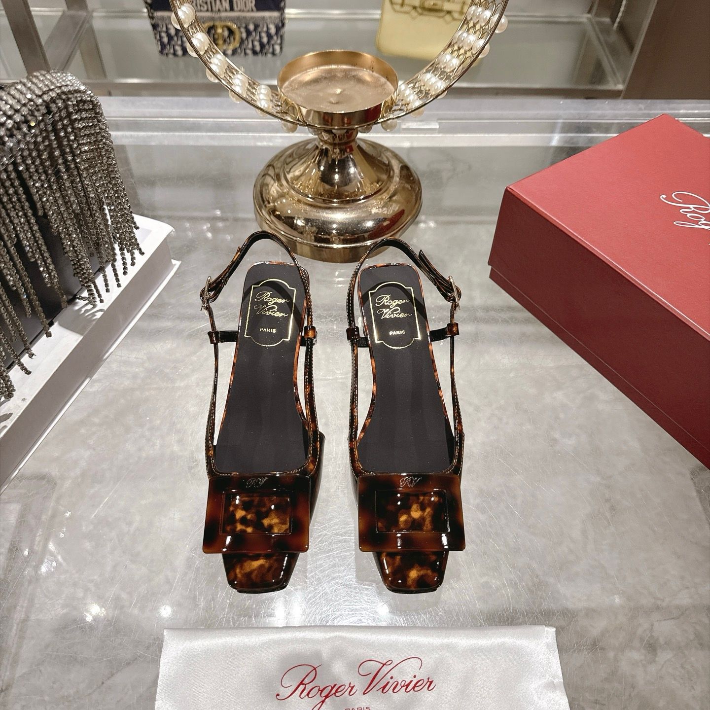 Roger Vivier Belle Vivier 45 Leopard-Print Slingback Sandals ROBH18