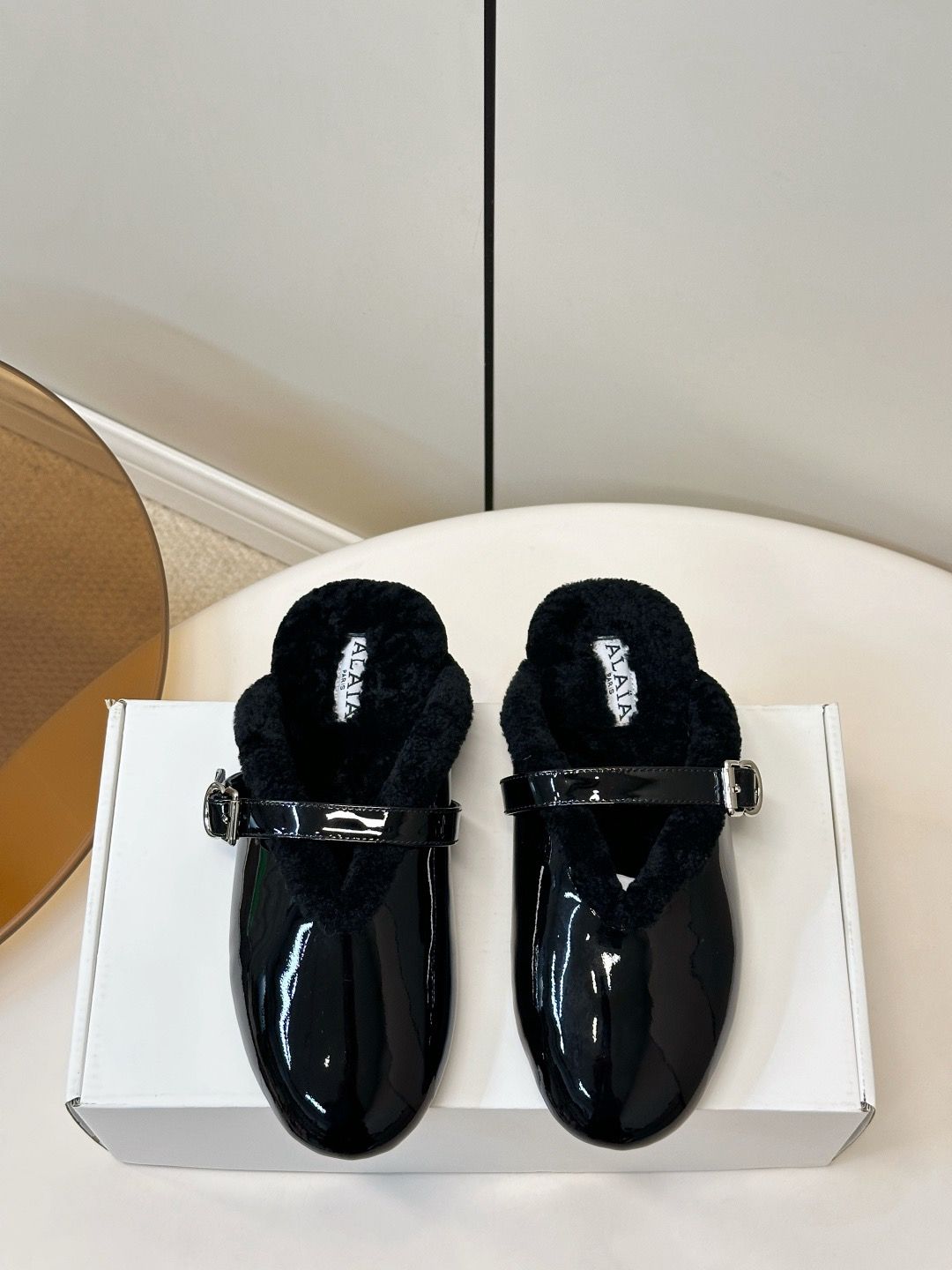 Alaïa Shearling Mary Jane Mules ALBI16