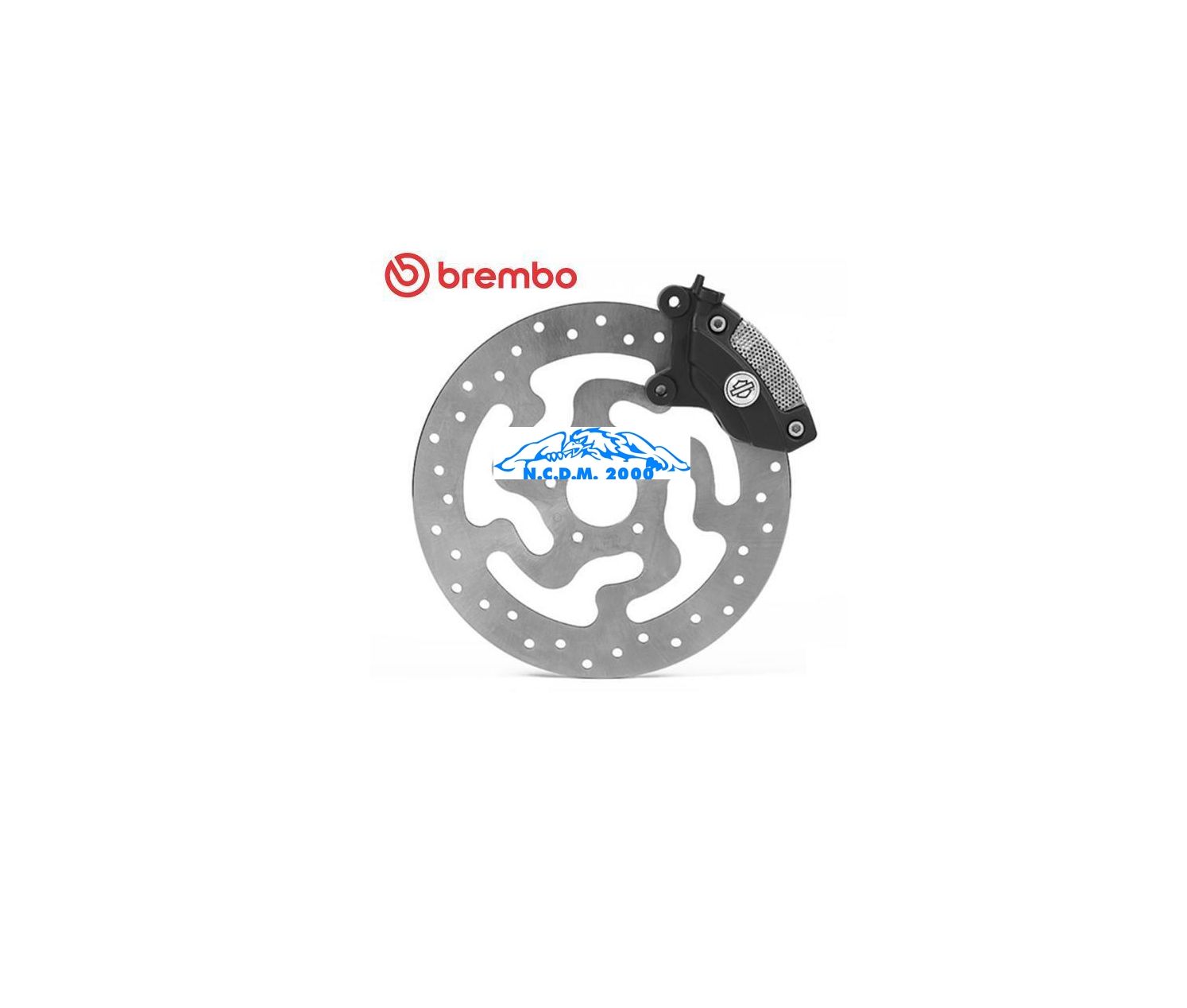 Pinza freno anteriore sinistra Brembo P2F08 nero interasse 108mm
