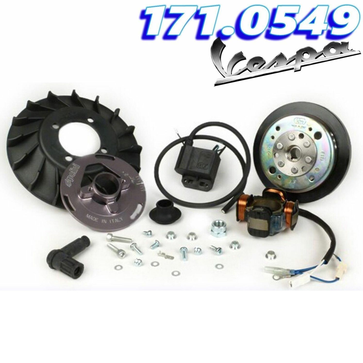 KIT ACCENSIONE ANALOGICA POLINI 1710549 VOLANO 1,4 Kg 12V VESPA PX 125 PX125