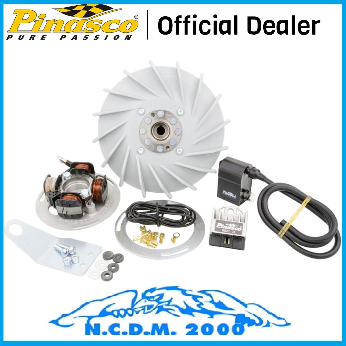 KIT ACCENSIONE ELETTRONICA 12V PINASCO FLYTECH VOLANO 1,6 Kg VESPA FARO BASSO