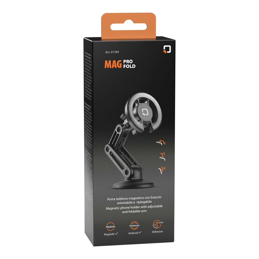 porta telefono magnetico con braccio orientabile e ripiegabile MODELLO Mag Pro Fold.