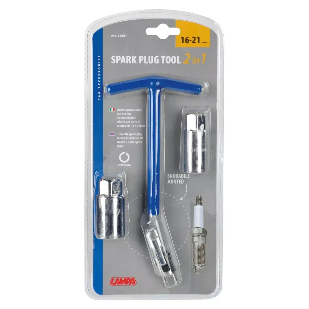 CHIAVE SVITA TOGLI SMONTA CANDELA PER AUTO MOTO SCOOTER SNODABILE OFFICINA LAMPA