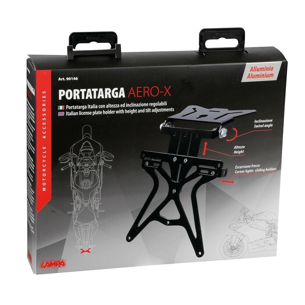 LAMPA 90146 AERO-X PORTATARGA MOTO REGOLABILE IN INCLINAZIONE