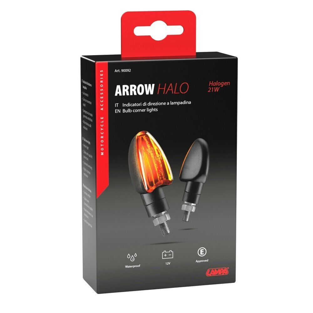 COPPIA FRECCE MODELLO ARROW 21W COLORE NERO UNIVERSALE MOTO/SCOOTER/QUAD